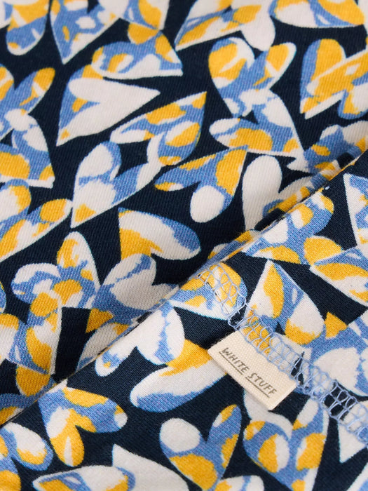 White Stuff Women's Jersey Roll Versatile In Chartreuse Print