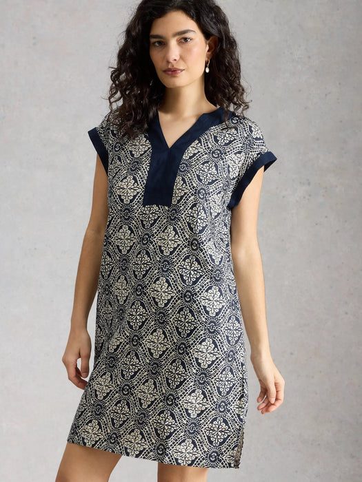 White Stuff Women's Jilly Linen Dress In Navy Multi