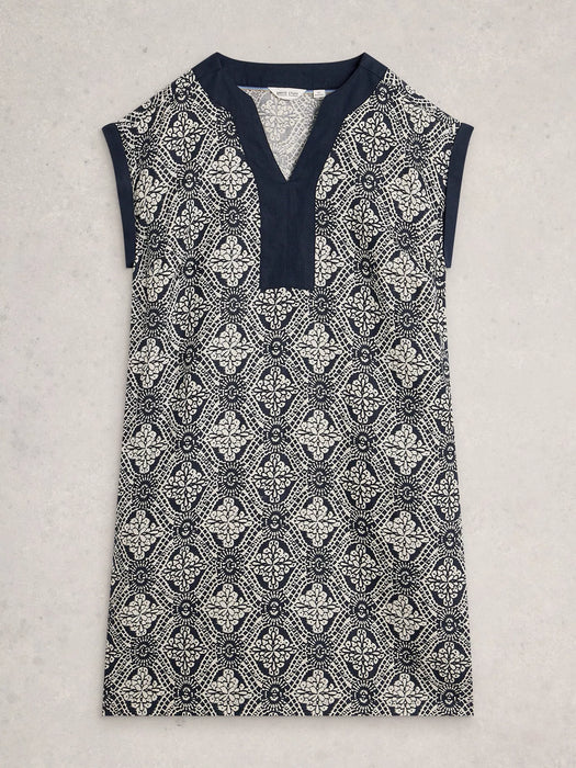 White Stuff Women's Jilly Linen Dress In Navy Multi