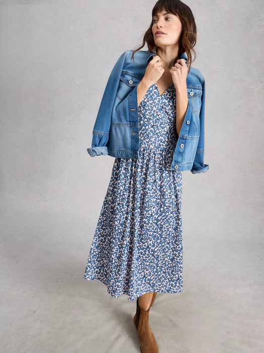 White Stuff Women's Leah Jersey Dress In Blue Multi