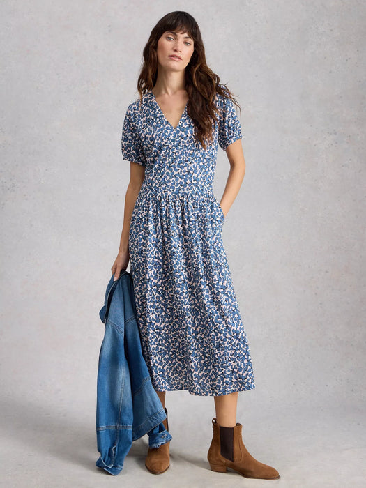 White Stuff Women's Leah Jersey Dress In Blue Multi