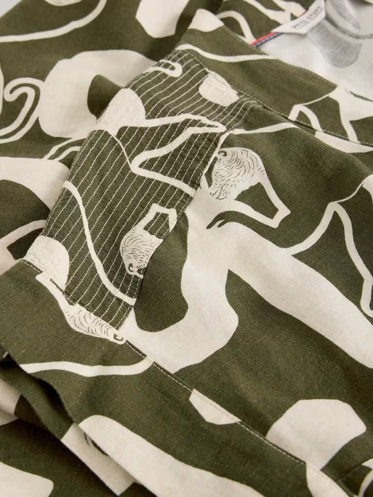 White Stuff Women's Marianne Linen Dress In Natural Print