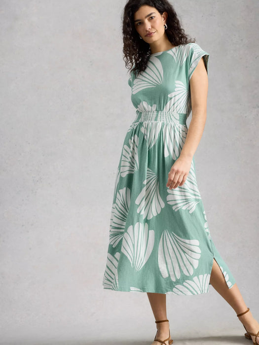 White Stuff Women's Mina Jersey Dress In Teal Print