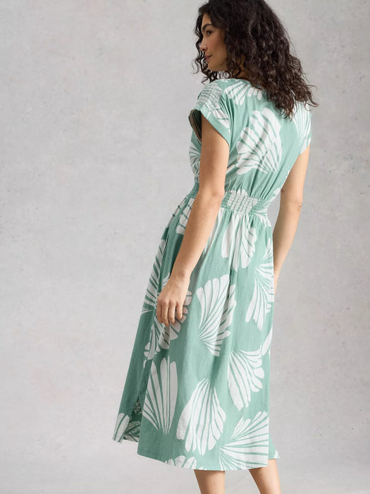 White Stuff Women's Mina Jersey Dress In Teal Print