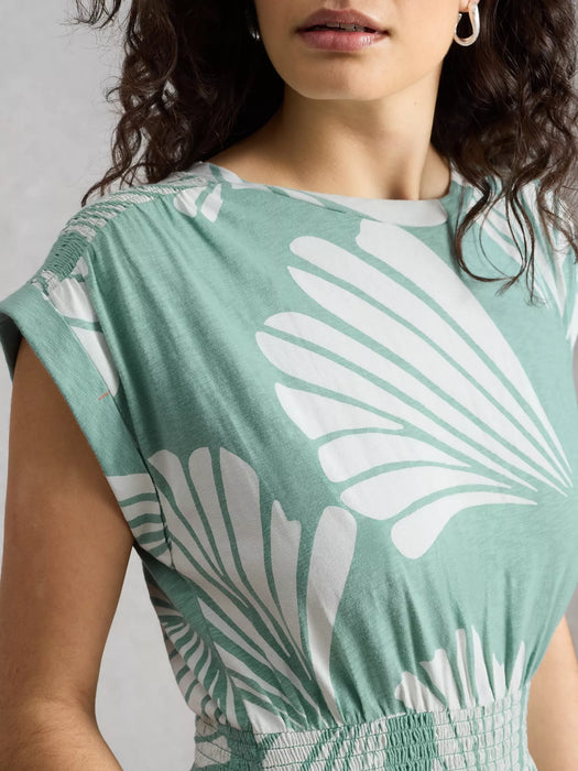 White Stuff Women's Mina Jersey Dress In Teal Print
