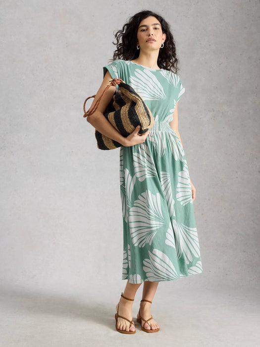 White Stuff Women's Mina Jersey Dress In Teal Print