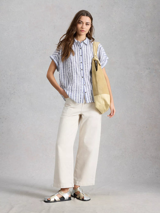 White Stuff Women's Orla Button Through Shirt In Blue Multi