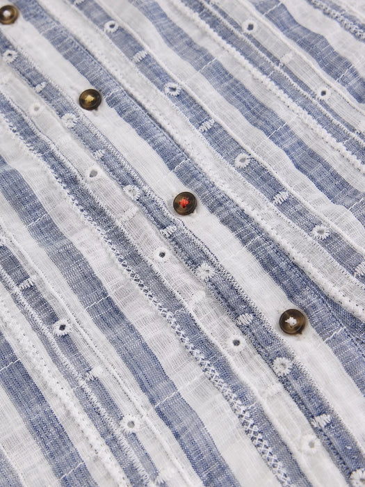 White Stuff Women's Orla Button Through Shirt In Blue Multi