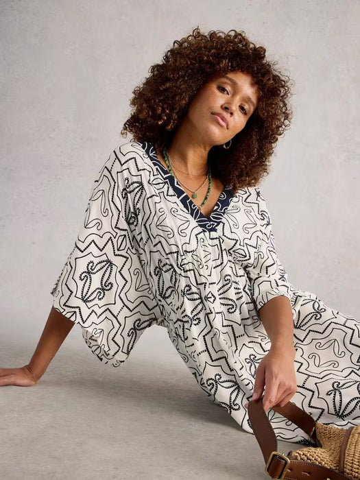 White Stuff Women's Otterley Beach Dress In Ivory Print