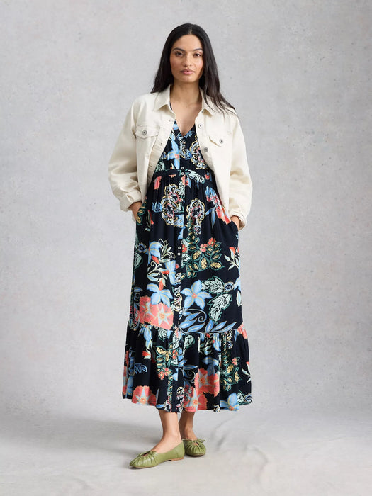 White Stuff Women's Phoebe Midi Dress In Navy Multi
