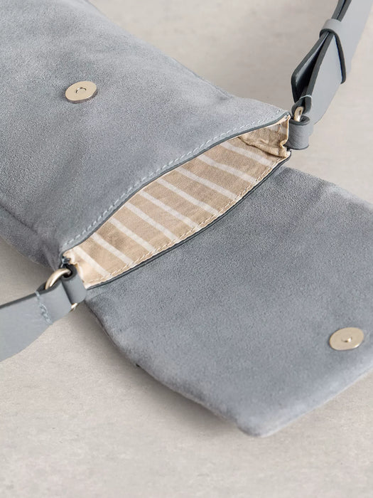 White Stuff Women's Tiggy Leather Phone Bag In Dusty Blue