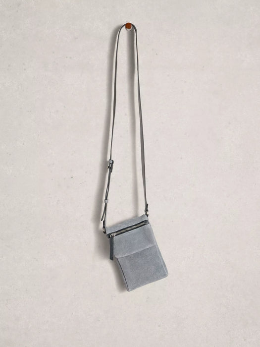 White Stuff Women's Tiggy Leather Phone Bag In Dusty Blue