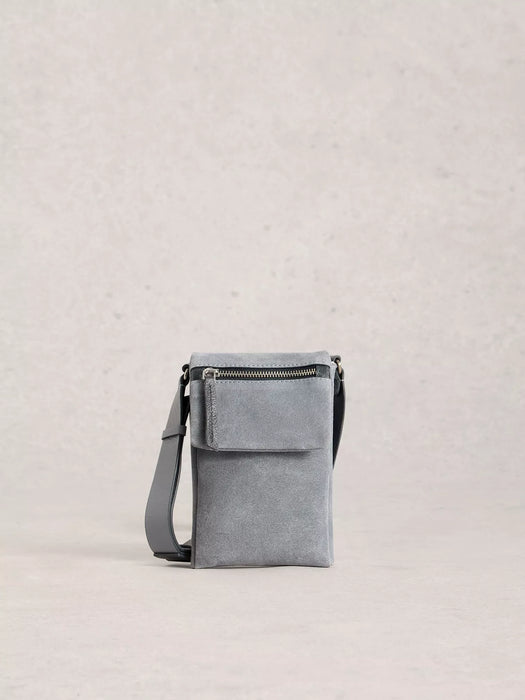 White Stuff Women's Tiggy Leather Phone Bag In Dusty Blue