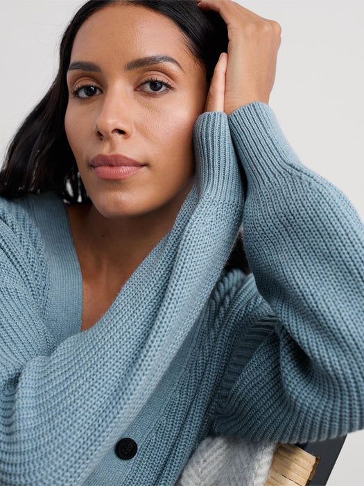 Seasalt Women's Winding Creek Organic Cotton Knit Cardigan In Blue Fog