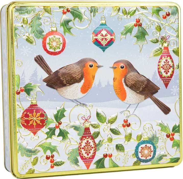 Winter Robin Tin Filled with Belgian Chocolate Biscuits