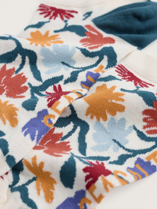 Seasalt Women's Arty Organic Cotton Socks In Inked Flowers Multi