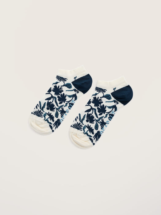 Seasalt Women's Arty Organic Cotton Socks In Inked Flowers Ocean Drift
