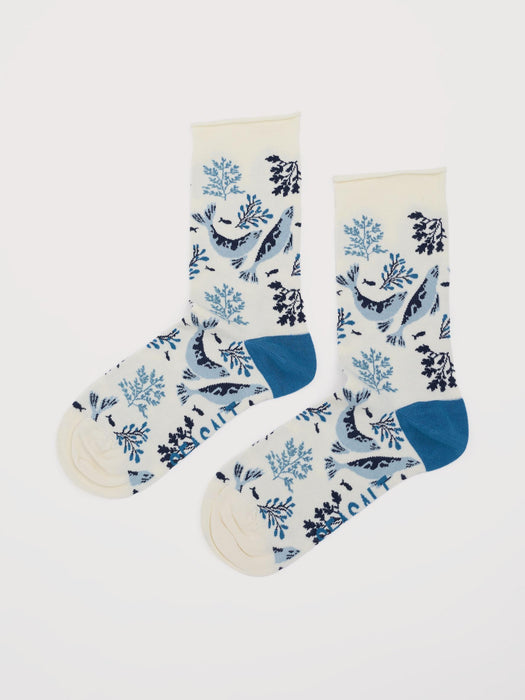 Seasalt Women's Bamboo Arty Socks In Harbour Seals Chalk