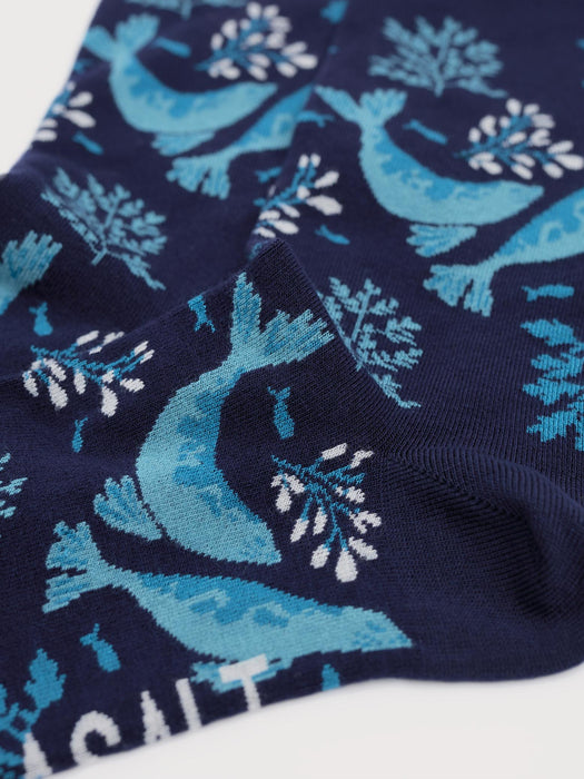 Seasalt Women's Bamboo Arty Socks In Harbour Seals Sea Cave