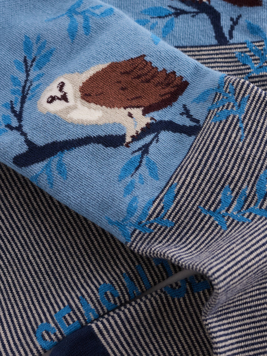 Seasalt Women's Bamboo Arty Socks In Perched Owl Maritime