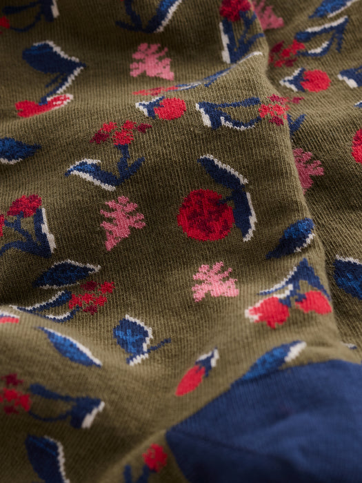 Seasalt Women's Arty Organic Cotton Socks In Plant Cuttings Fern Moss