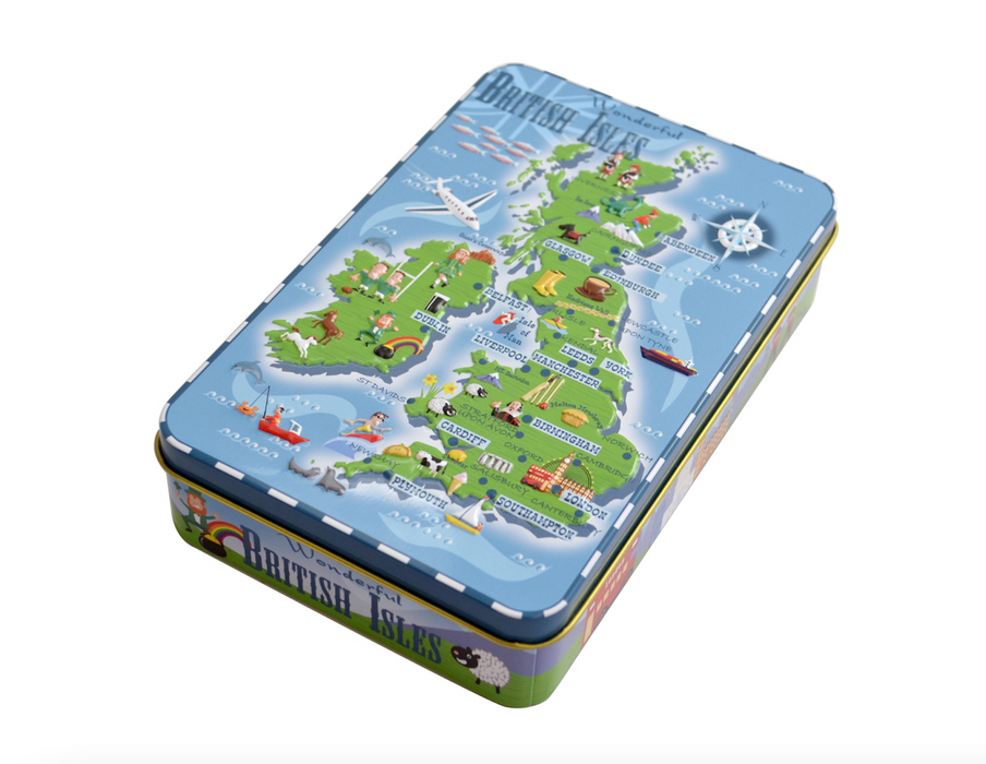 Wonderful British Isles Embossed Tin Filled with Fudge 200g