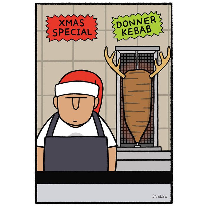 Woodmansterne 'Festive Donner Kebab' Christmas Card