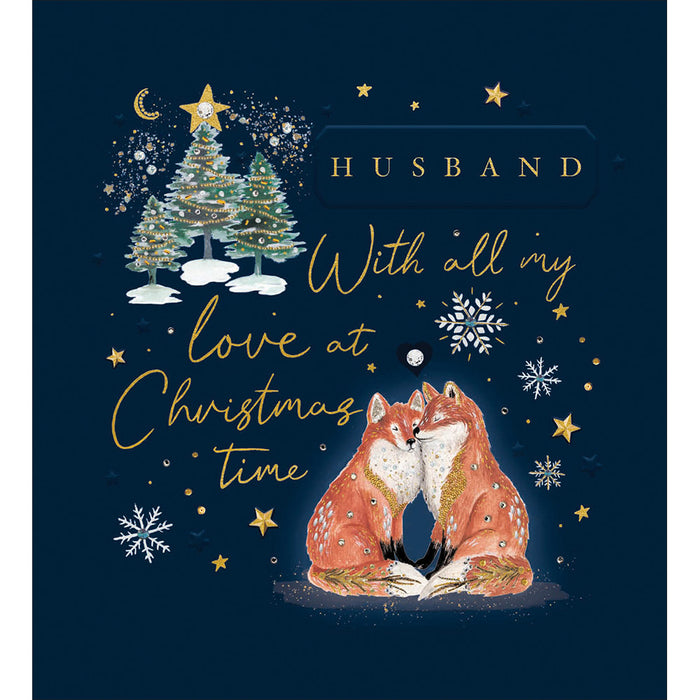 Woodmansterne 'Husband With All My ove' Christmas Card