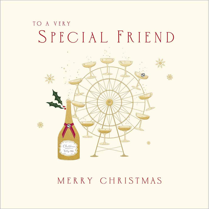 Woodmansterne Special Friend Festive Fizz Christmas Card