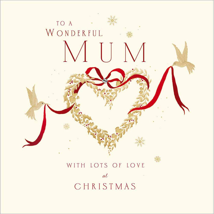 Woodmansterne Wonderful Mum Wreath of Joy Christmas Card