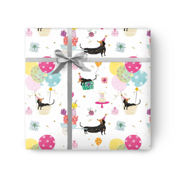 Whistlefish Sausage Dog Party Wrapping Paper