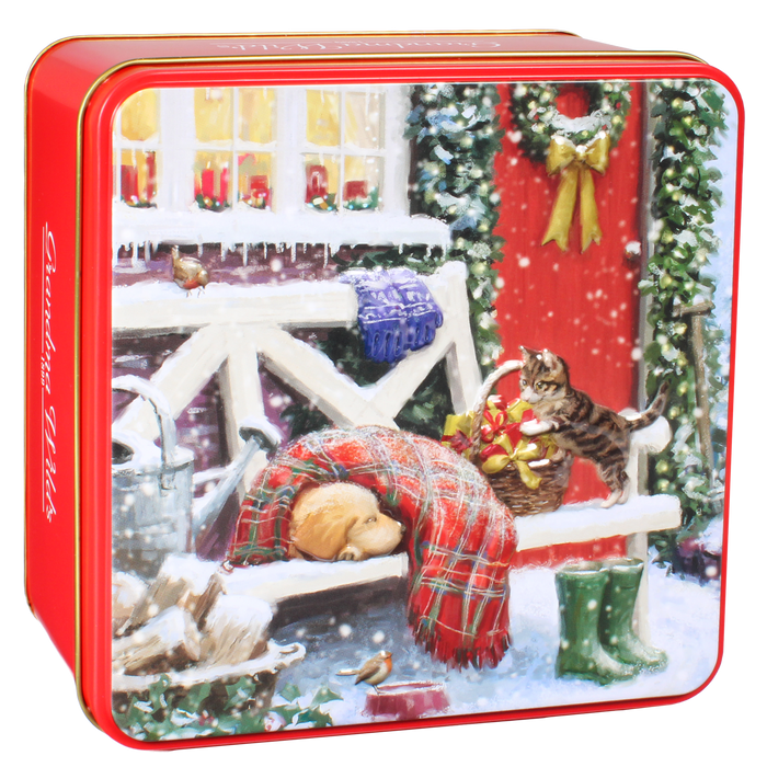 Grandma Wild's Embossed Winter Garden Christmas Biscuit Tin