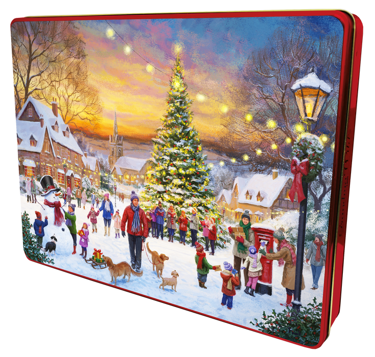 Grandma Wild's Embossed Village Christmas Biscuit Tin