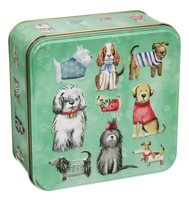 Grandma Wild's Dogs in Jumpers Embossed Stem Ginger & Lemon Cookies With Shortbread Biscuits Tin