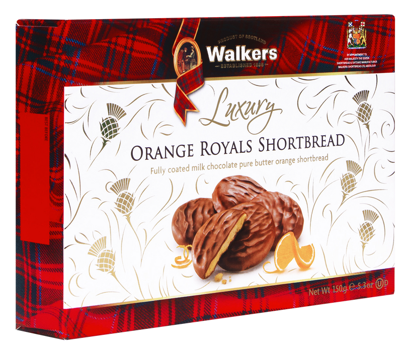 Walkers Milk Chocolate Orange Royals Shortbread 150g