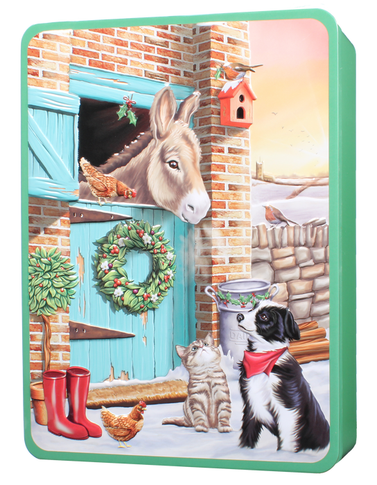 Embossed Donkey Assorted Biscuits Tin