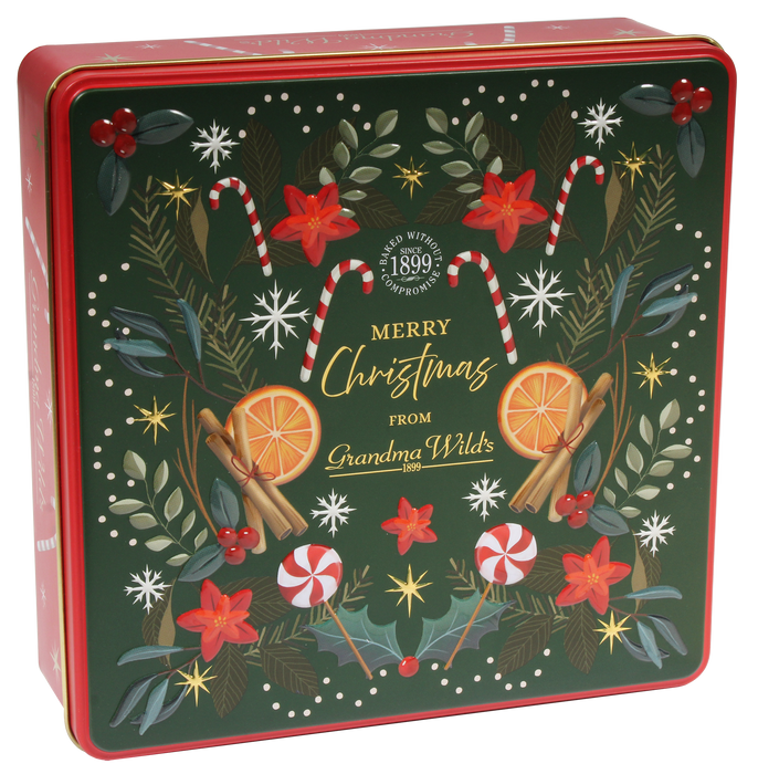 Grandma Wild's Candy Cane Butter Shortbread Biscuit Tin