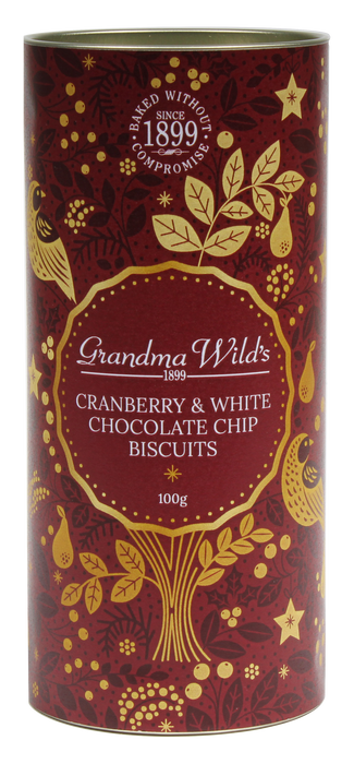 Grandma Wild's Embossed Cranberry and White Chocolate Chip Biscuit Tube