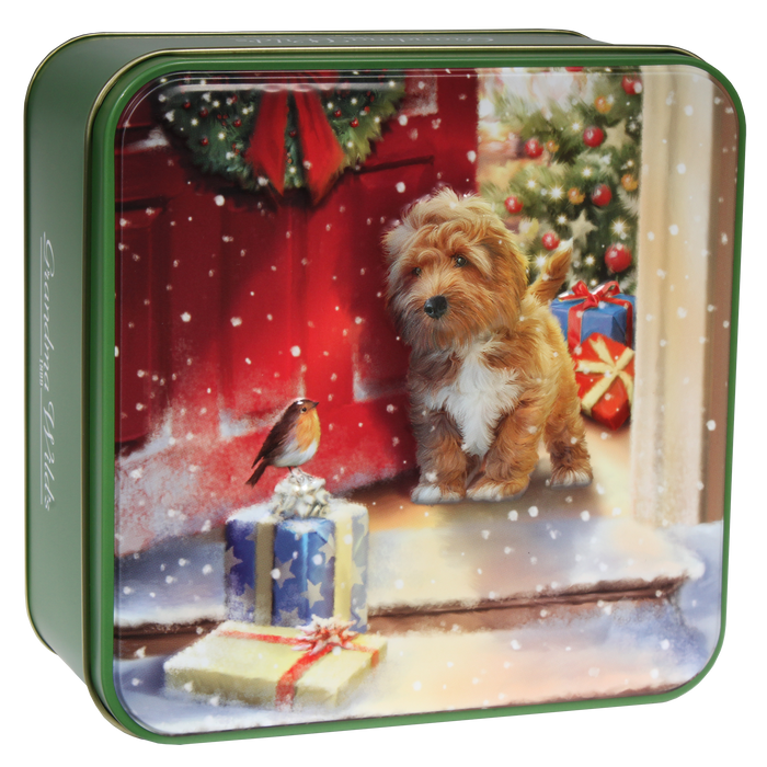 Grandma Wild's Embossed Cockapoo On Doorstep Assorted Biscuit Tin