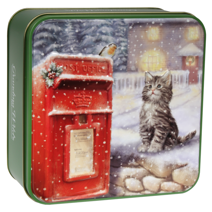 Grandma Wild's Embossed Kitten & Postbox Assorted Biscuit Tin