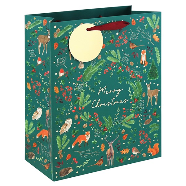 Merry Woodland Embossed Bag Large
