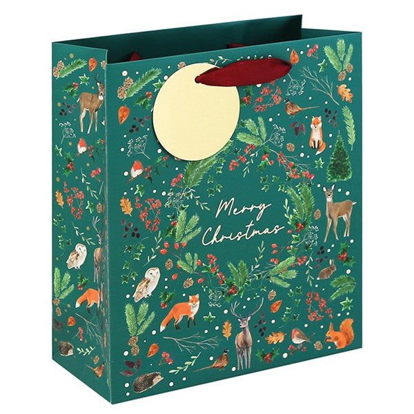 Xmas Woodland Embossed Bag Large