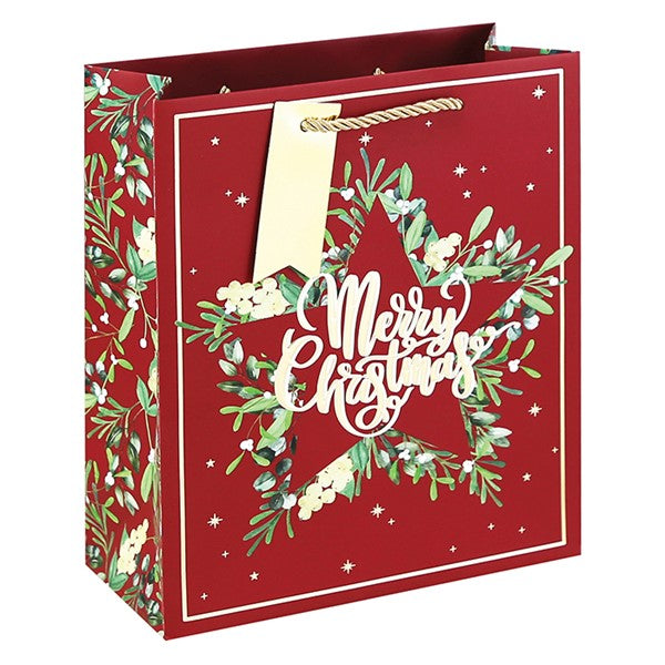 Merry Xmas Star Embossed Bag Medium