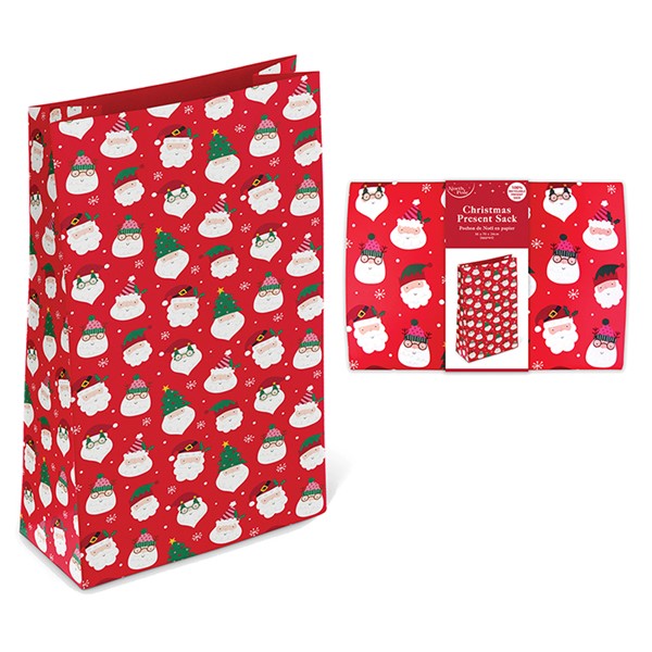 Funky Santa White Kraft Sack