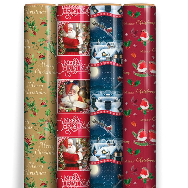 Traditional Christmas Gift Wrap 7m