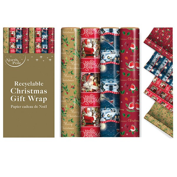 Traditional Christmas Gift Wrap 7m