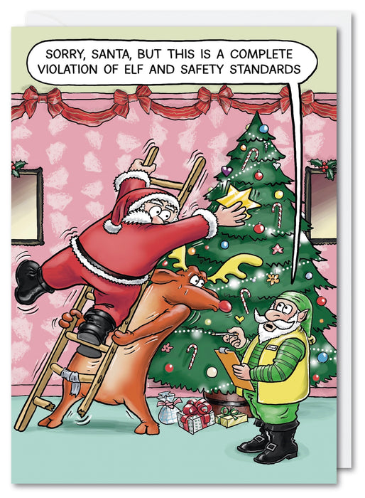 Paperlink 'Elf And Safety' Christmas Card