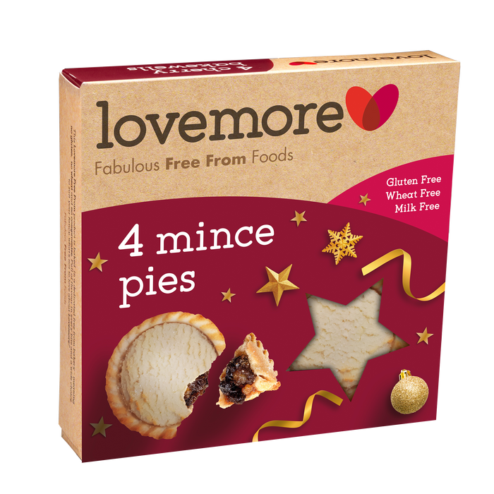 Lovemore Traditional 4 Pack Of Luxury Gluten Free Mince Pies