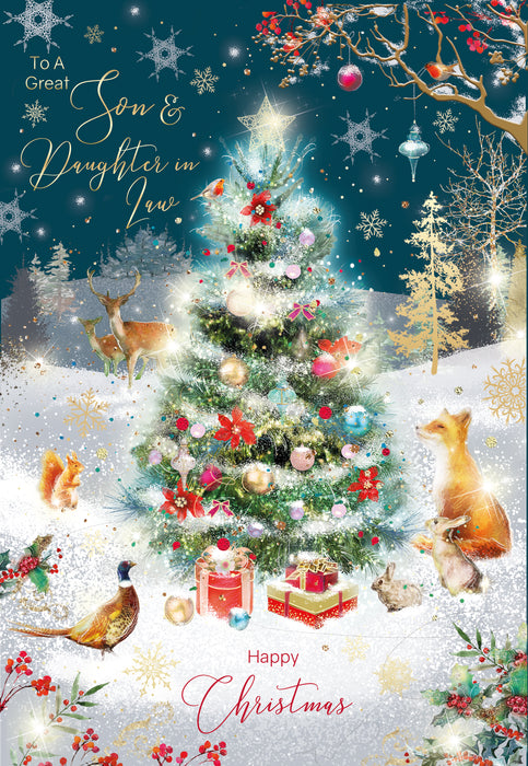 Cherry Orchard 'Great Son & Daughter-In-Law' Christmas Card