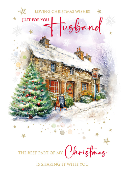 Cherry Orchard 'Just For You Husband' Christmas Card